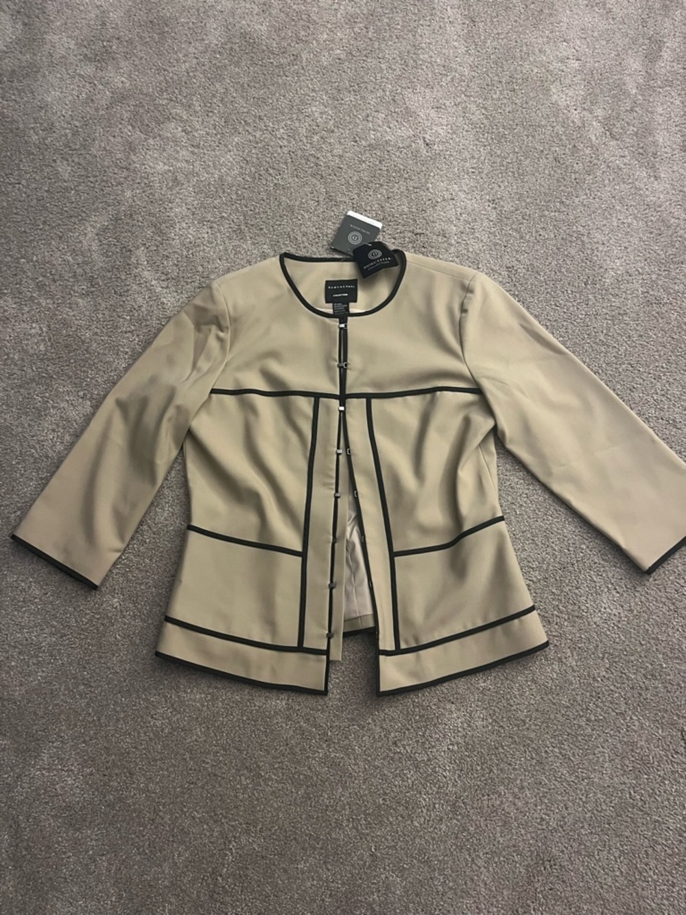 Doncaster Collection Beige Jacket with Black Piping